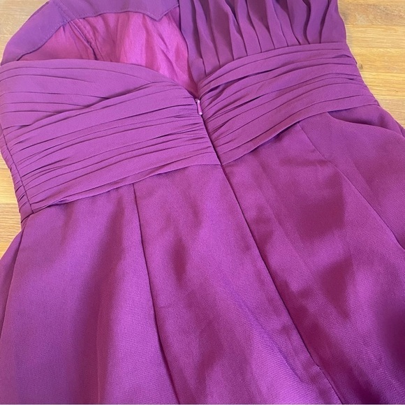 Bill Levkoff Purple Maxi Chiffon One Shoulder Dress Size 6 - Picture 6 of 12
